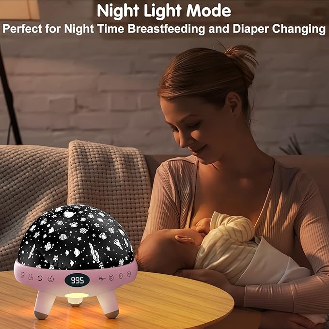 Night Light Projector for Kids' Bedroom, Built-in 29 Soothing Sounds for Baby Sleeping, Ages 1-12