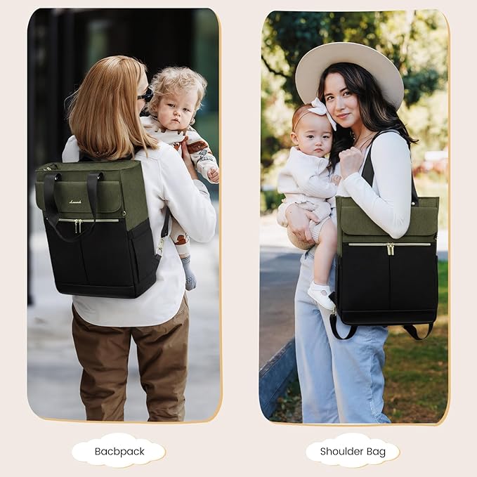 LOVEVOOK Diaper Bag Backpack,Diaper Tote Bag with Insulated Pockets,Baby Bag for Girl Boy with Changing Pad,Large Baby Diaper Bag with Pacifier Case,Anti-Theft Travel Backpack for Women