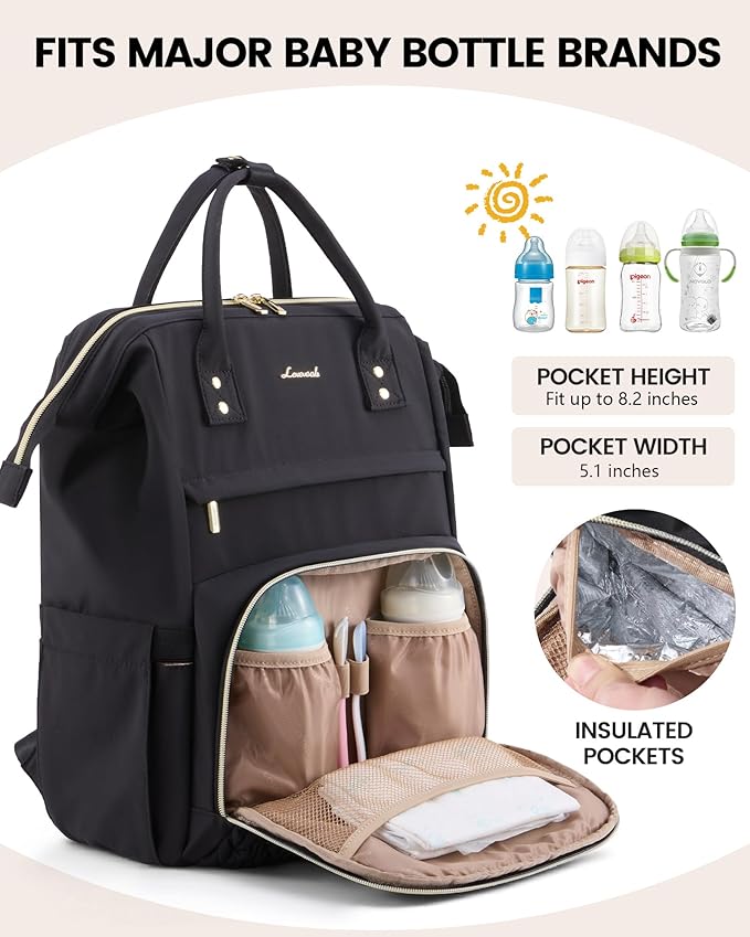 LOVEVOOK Diaper Bag Backpack, Baby Bag with Changing Station for Moms & Dads, Large Waterproof Mommy bag with Stroller Buckles, Travel Essential Baby Shower for Boys and Girls