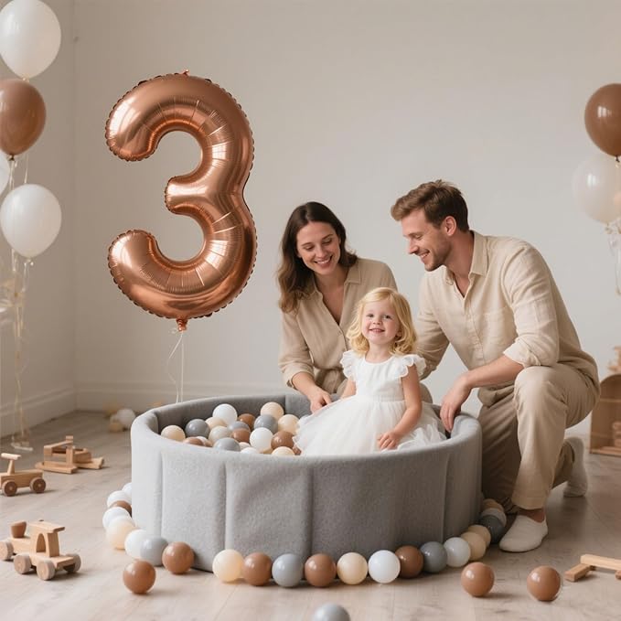 GOGOSO Balls for Ball Pit - Plastic Ball for Toddlers 1-3, Baby Kids Ball Pool Decoration 50 100 200 300 500 1000 (Grey+Coffee+ Beige+White, 200 Balls)