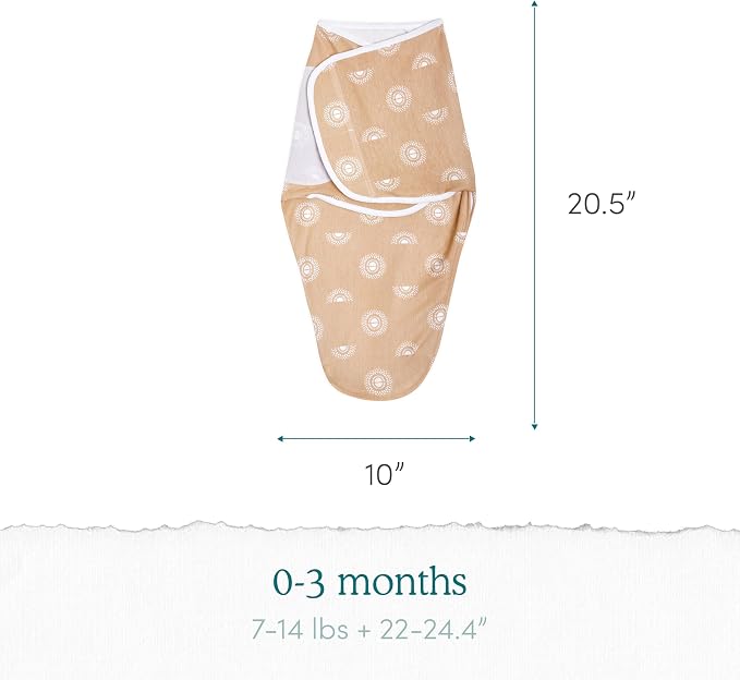 aden + anais Essentials Easy Swaddle Wrap Quick Change with Bottom Zipper, Snug Cotton Knit Baby Wrap Swaddle Blanket for Newborns, TOG 1.0, 3-Pack, Dino-Rama, 0-3 Months, Small/Medium