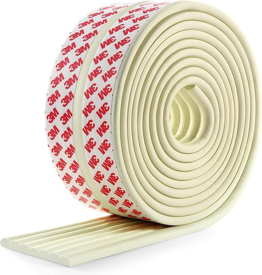 Baby Proofing Edge Corner Protector,16.4 ft Edge Guards Padding with 3M Adhesive, Extra-Wide Soft Rubber Foam Padding, Furniture,Sharp Edge Safety Corner Edge Bumper Guard- Cream