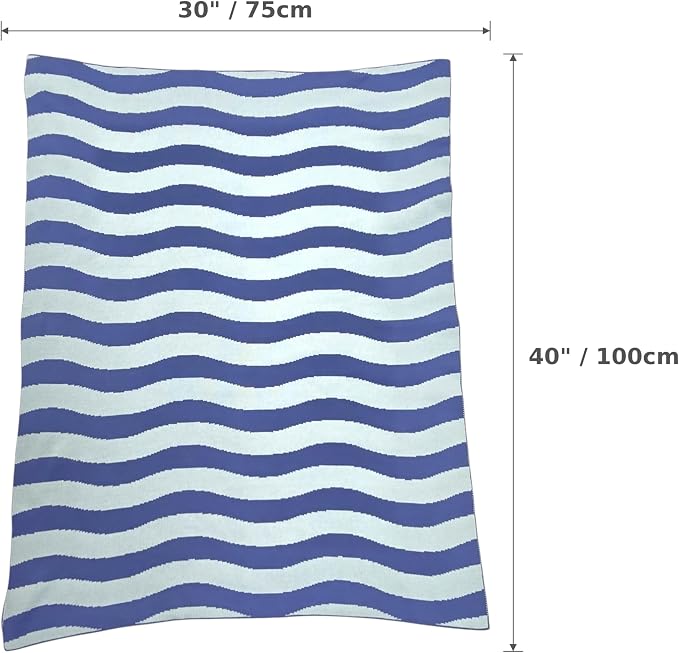 The Little Ripple Blanket - 100% Organic Cotton Baby Blanket, American Made, 30x40in - Bassinet, Crib, Stroller - Gift Registry Baby Shower for Newborns and Kids