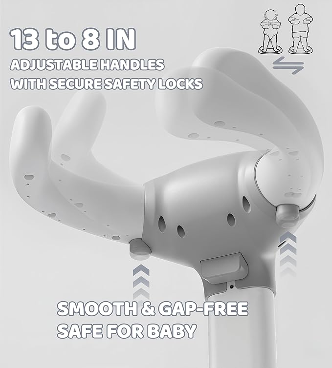 Baby Bath Stand, Foldable Standing Bathtub for Baby, Shower Stand and Bath Support for Infants and Toddlers (6??6 Months), Non-Slip Adjustable Baby Standing Support, Grey