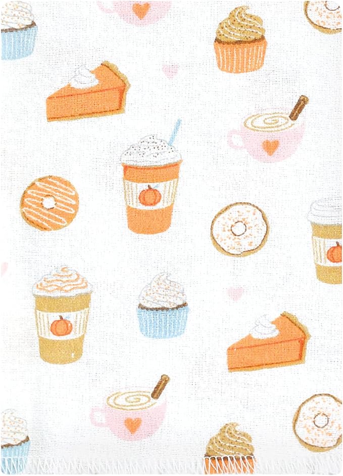 Hudson Baby Unisex Baby Cotton Flannel Burp Cloths Bundle, Pumpkin Spice, One Size