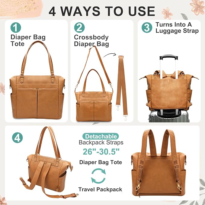 MOMINSIDE Diaper Bag Tote, Leather Diaper Bag Backpack & Small Mini Diaper Bag, Clear Bag for Stadium Events Small Clear Bag 12x6x12