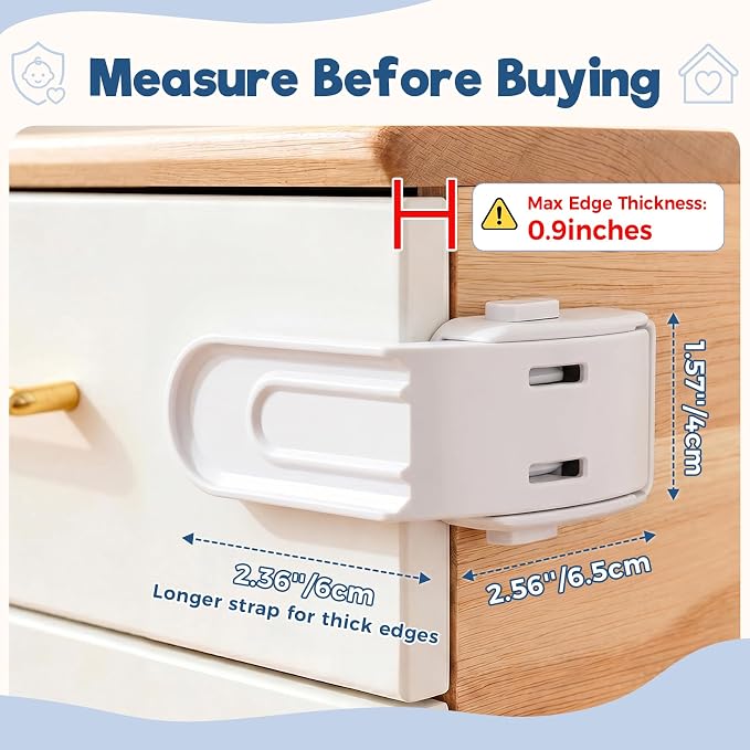 Baby Proofing Drawer Locks,Viaky Child Safety Cabinet Locks,No Drilling or Tools Required,Multi Use Baby Cabinet Latches for Drawers Cupboards Ovens Cabinets(4 Pack,White)