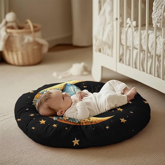 Moon Butterfly Pillow Cover Girls Cute Shark Breastfeeding Pillow Cover for Baby Snug Fits Newborn Nursing Pillow Case Super Soft Nursing Pillow Slipcovers for Breastfeeding Moms