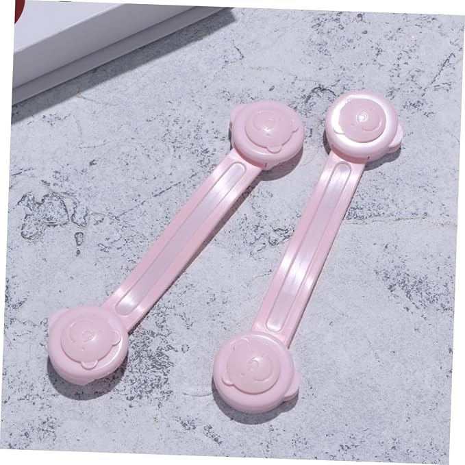 SHOWERORO 2pcs Bear Shaped Childproof Cabinet Locks Material Easy Install Bright Design Safety Locks for Boys and Girls