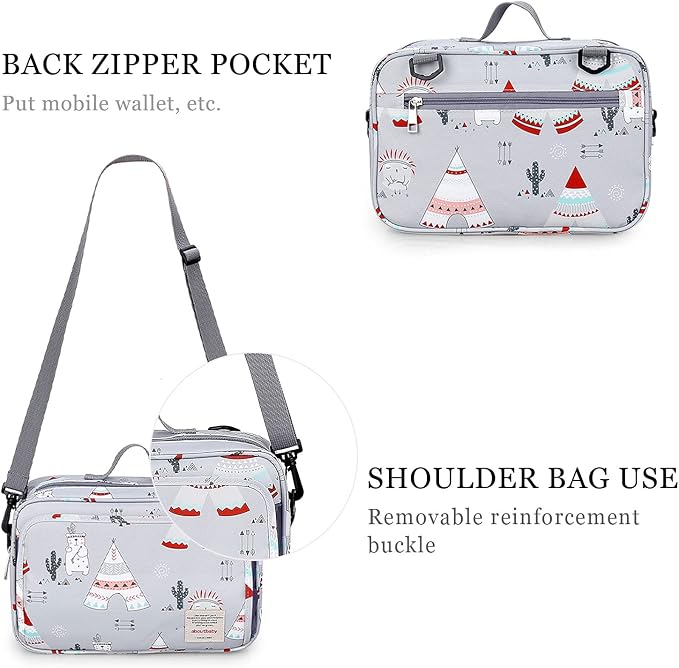 SONARIN Pram Buggy Bag Organiser & Stroller Organiser,Large Stroller Storage with Deep Cup Holder,2 x Pram Hooks,Shoulder Strap Used as Carry-On Handbag,Universal Fit All Buggy Models(Light Grey)