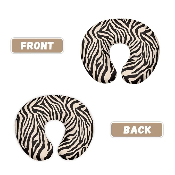Retro Grey Zebra Stripes Breastfeeding Pillow Slipcover for Baby, Slipcover for Breastfeeding Pillows, Soft and Stretchy Safely Breastfeeding Pillow Cover Baby Essentials