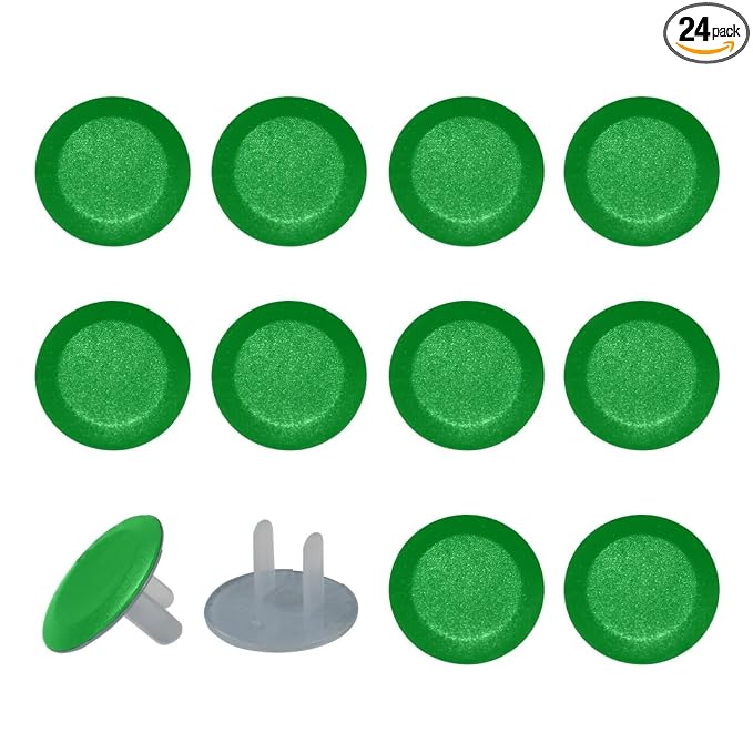 Pure Plant Green Color Outlet Covers Baby Proofing Child Proof Plug Covers for Electrical Outlets Easy Install Outlet Plug Covers