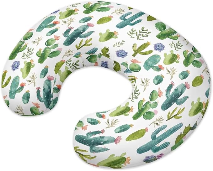 Cactus Breastfeeding Pillow Slipcover for Baby Boy Girls Removable Nursing Pillow Cover Stretchy Nursing Pillows Cover Soft Nursings Pillows Protective Covers