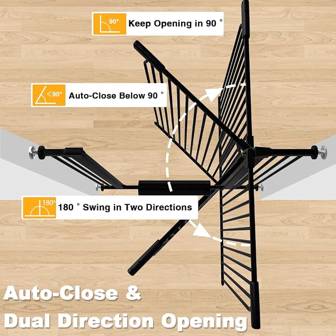 40.5" Tall Baby Gate 63-65.7" Wide No Drilling Tall Pet Gate Cat Gate Extra Wide Baby Gate Safety,Extra Narrow Auto-Close for Indoor Stairs, Doorways, and Kitchen
