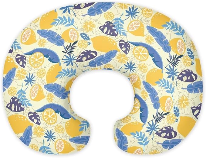 Lemon Nursing Pillow Cases 1 Pack for Breastfeeding Pillow Nursing Covers Pillow Slipcover Pillowcase Soft Fabric Fits Snug On Infant Feeding Cushion Cover Pillow Not Included
