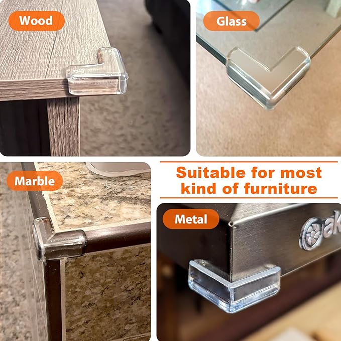 8 Pack Corner Protector Baby, Clear Coner Guard Furniture Corner & Edge Safety Bumpers Cushion for Table Edges & Sharp Coners, Baby Proofing, L Shaped