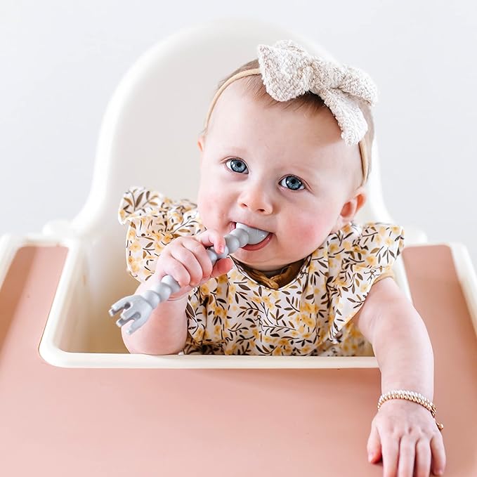 Ryan & Rose Cutie Tensils Baby Spoon and Fork (Rocket, 8 Pack)