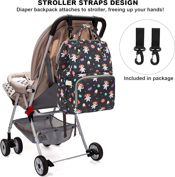 Dog Baby Diaper Bag Backpack for Women, Large Capacity Waterproof Maternity Travel Nappy Backpacks with Stroller Straps