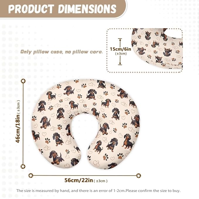 Dogs Washable Feeding Pillow Case for Baby Boys Girls Skin-Friendly Comfortable Fabric Nursing Pillow Support Cover for Nursery Room Sofa Decor