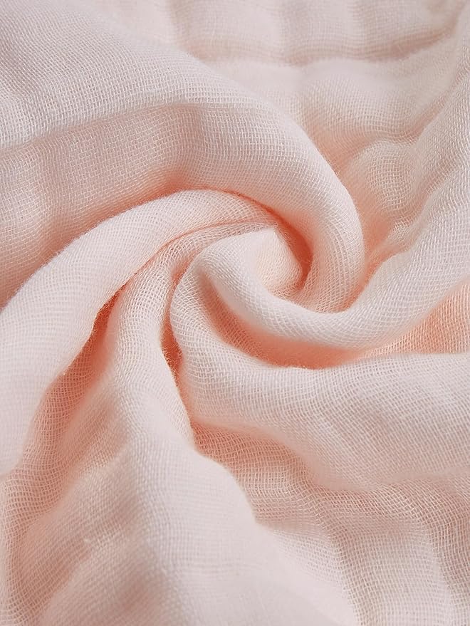 Muslin Hooded Baby Towels 4Pack - 32x32 Inches, Premium 6-Layer 100% Cotton Extra Soft Absorbent Bath Towels for Infant, Newborn Gift Set (4 Pure Colors)