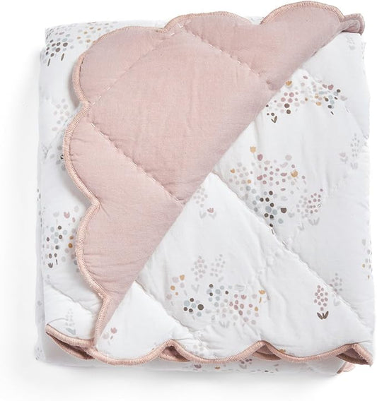 PEHR Chambray Blanket | Heirloom-Quality Reversible Baby Blanket | 100% Cotton Exterior with Soft Polyfill | Hand-Finished Details | 36" x 36" / 91.5 x 91.5 cm | Flower Patch