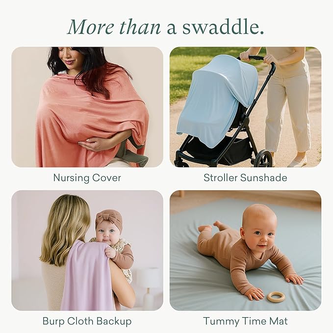 PurComfy Supersoft Swaddle Blanket, Premium Bamboo Viscose Baby swaddling Blankets for Newborns, Lightweight & Breathable Swaddle Blankets for Boys and Girls, 47??x 47?? Neutral Baby Essentials