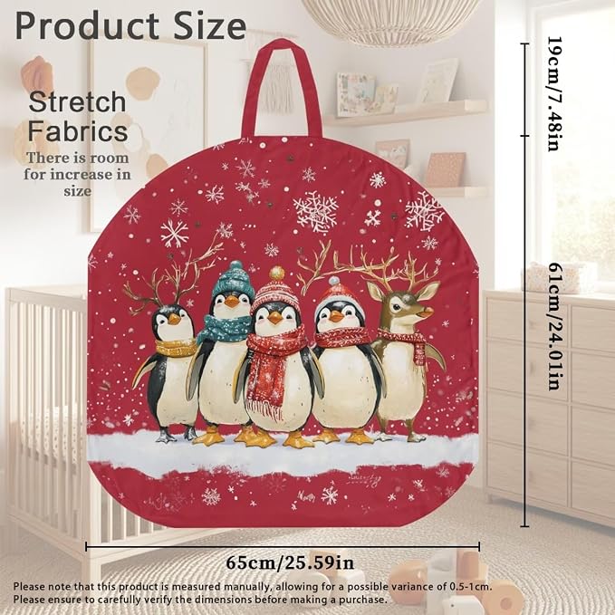 Christmas Penguin Stretchy Nursing Pillow Covers Breast Feeding Pillows Covers for Moms Ultra Soft Snug Fits On Infant Nursing Pillow Nursing Pillow Case for Newborn