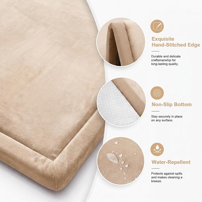 Ultra Soft Baby Play Mat for Floor, 1.3" Thick Memory Foam Tummy Time Mat, Non-Slip Playpen Mat, Baby Playroom Rug, Crawling Mat for Babies,Toddlers, Infants, Kids (Beige, 50"×50"×1.3")
