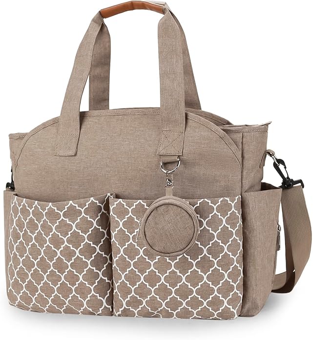 Lmbabter Diaper Bag Tote with Changing Station Upgrade Multi-Function Baby Bag with Adjustable Shoulder Strap