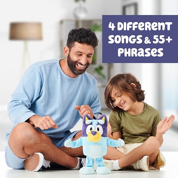Bluey Dance and Play 14" Animated Plush with Phrases and Songs