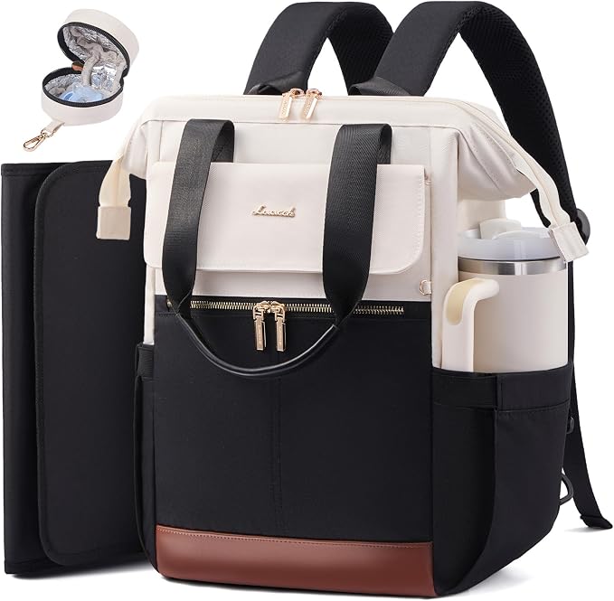 LOVEVOOK Baby Diaper Bag Backpack, Large Bag for Boys & Girls, Travel Waterproof Bags w/Changing Pad, Stroller Straps, Pacifier Case, Essentials Must Haves Newborn Stuff for Mom & Dad - Unisex
