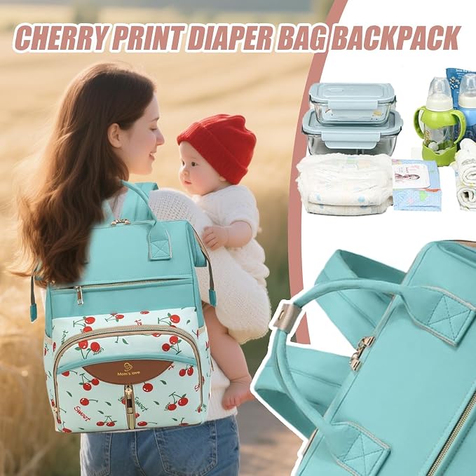Diaper Bag Backpack, with Waterproof Design, 38x26x18cm, Maternity Nappy Tote, Multi-Pocket Daycare Bag, Spacious & Organized, for Daycare, Travel, Walks, Picnics