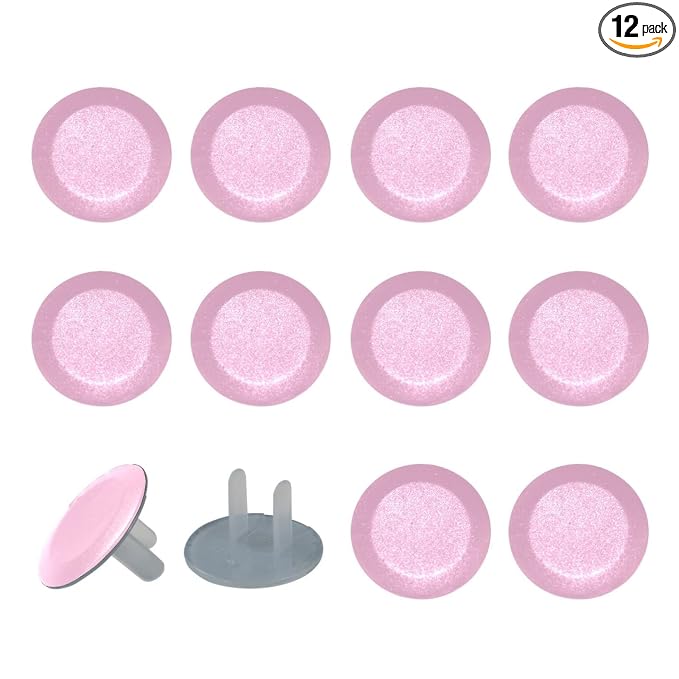 Outlet Covers (12/24 Pack)– Pure Pink Color Outlet Plug Covers – Baby Safety Child Proof