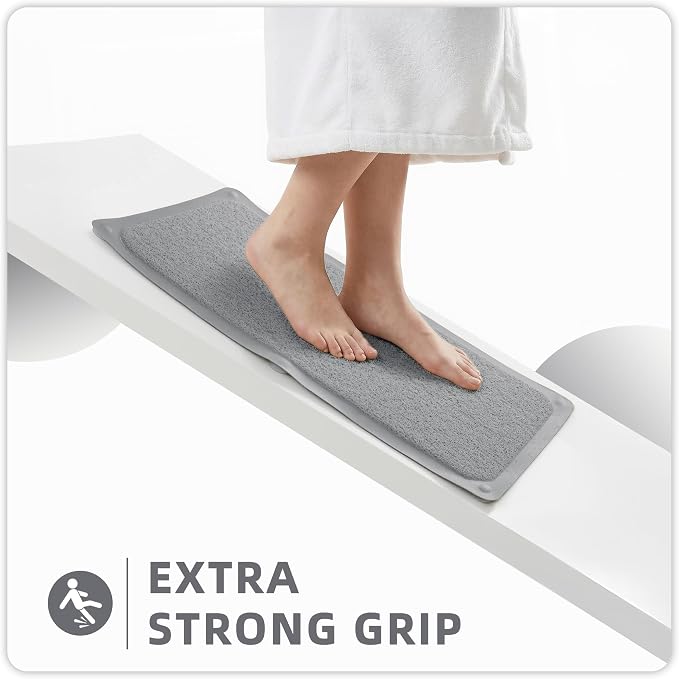 Upgraded Non Slip Shower Mat,Anti Slip Bathtub Mat with Suction Cups,Scrubber Mats,Easy to Clean,Quick Drying,Loofah Bath Mat for Tub,Shower,Bathroom.24''x24''