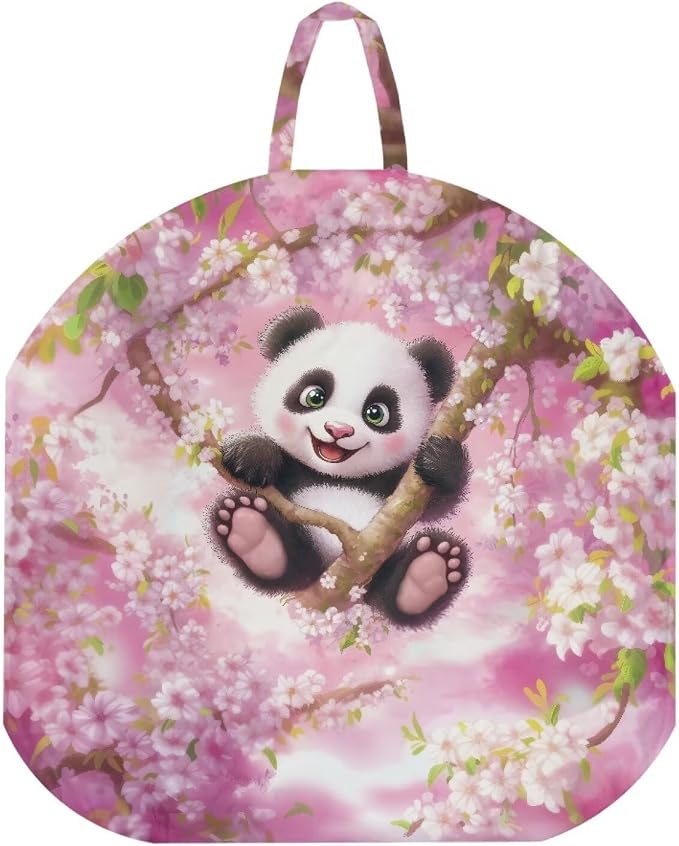 Cherry Blossom Panda Nursing Pillow Cover Breastfeeding Pillow Slipcover for Baby Boys & Girls Nursing Pillow Case for Newborn Soft Fabric Fits Snug On Infant Pillow Not Included