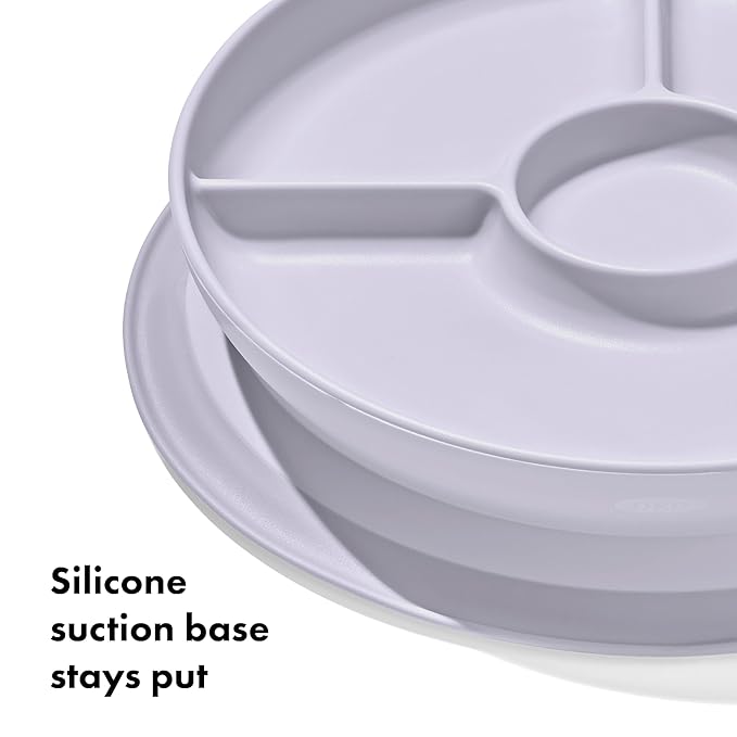 OXO Tot Stick & Stay Suction Divided Plate - Lilac