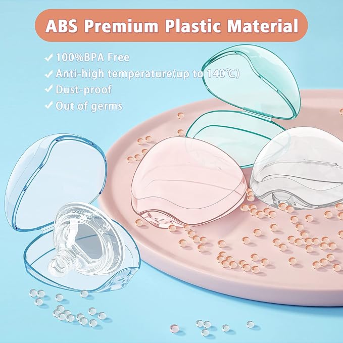 Pacifier Case,6 Pack BPA Free Pacifier Holder Case,Transparent Container Box for Baby Binky（Not Included),Essential Pacifier Accessories,Alway Keep Paci Clean,Easy to Clean(Green)