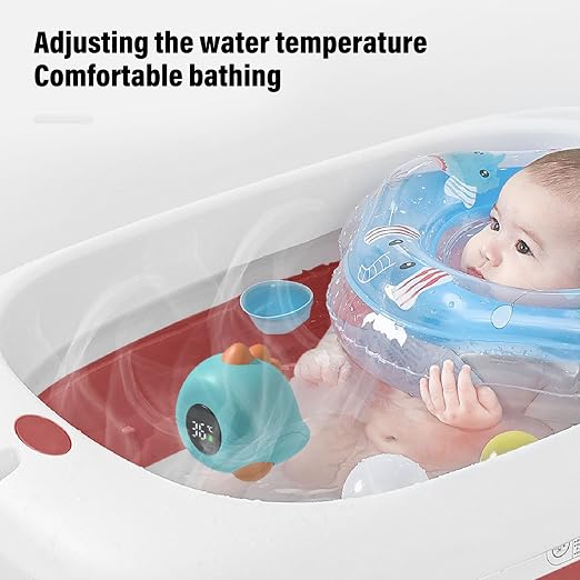 RiToEasysports Baby Bath Thermometer, Real Time Digital Dinosaur Water Temperature Thermometer for Newborn Bath (Blue)