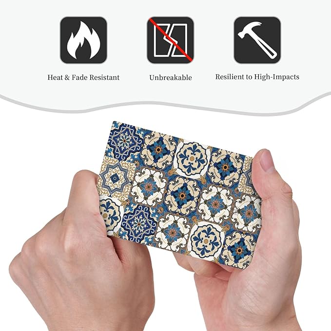 Boho Talavera Decorative Tile Moroccan Mandala Print Light Switch Cover Plate 1 Gang No Device Blank Electrical Wall Plates Faceplate Decorative Switch Plate Covers for Bathroom Kitchen Decor