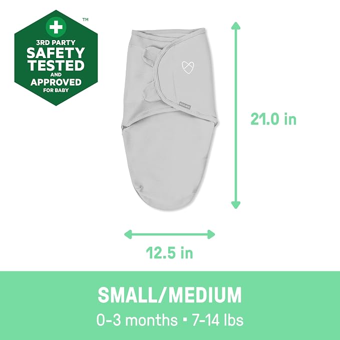 SwaddleMe by Ingenuity Original Swaddle, 100% Cotton, Improves Sleep & Calms Startle Reflex, 0-3 Months, 1.0 TOG, 2-Pack, Baby Swaddle Blanket - Minnie Mouse