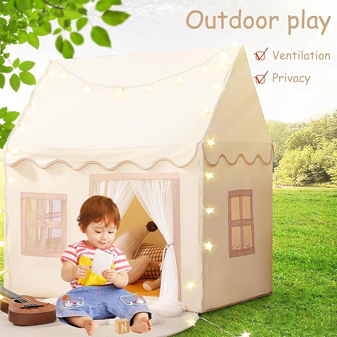 Kids Play Tent Indoor: with Star Lights - Toddler Tent Playhouse Tents for Kids Outdoor Boys Girls Toys Children Gifts for Christmas Birthday