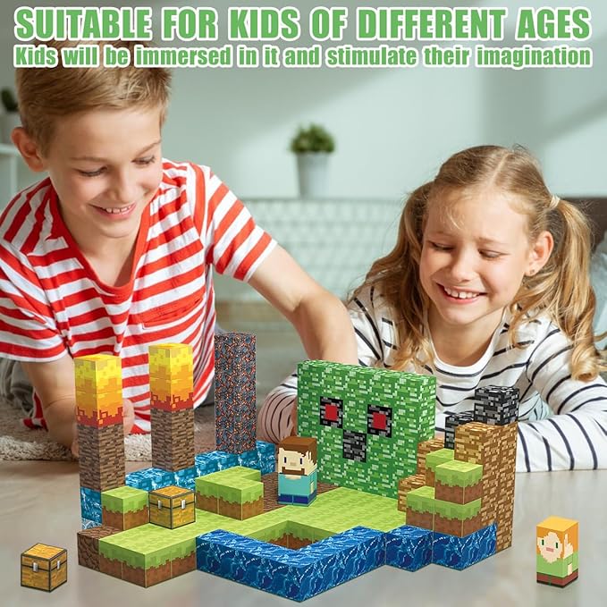 AIDYVOI 160PCS Magnetic Blocks Building Toys, 3D Magnetic Building Block Set for Kids Ages 3+, 1 Inch STEM Educational Magnet Cube Sensory Construction Toys, Christmas Birthday Gifts for Boys Girls