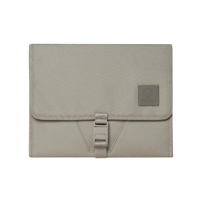 Huhu Baby Changing Wallet ??Compact, Portable Diaper Changing Pad for Travel ??Easy to Clean, Foldable Changing Mat ??Must Have Diaper Bag Accessory for New Parents (Daybreak Taupe)