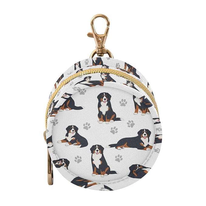 Berner Dog Paw White Print Pacifier Holder Case with Clip Paci Holder Pacifier Storage Case Container Portable for Diaper Bag Newborn Girl Boy Essentials