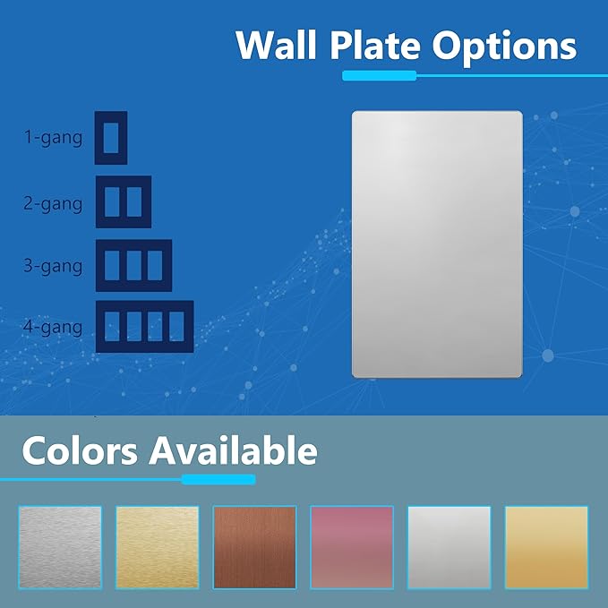 LIDER Blank Screwless Metal-Surface Wall Plate, Temperature and Impact Resistant, Stainless Steel, Modern Decoration Upgrade, Mid-Size 1-Gang 4.88" x 3.11", Polished Chrome