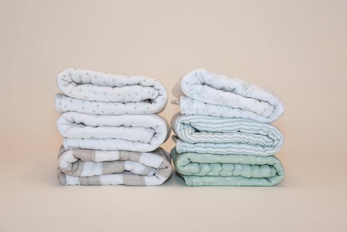 Nana Baby Burp Cloths – 100% Organic Cotton, Oversized & Hypoallergenic, 8-Layer Muslin, Machine Washable, Neutral Unisex Colors, Gentle on Sensitive Skin, Set of 3 (Beige)