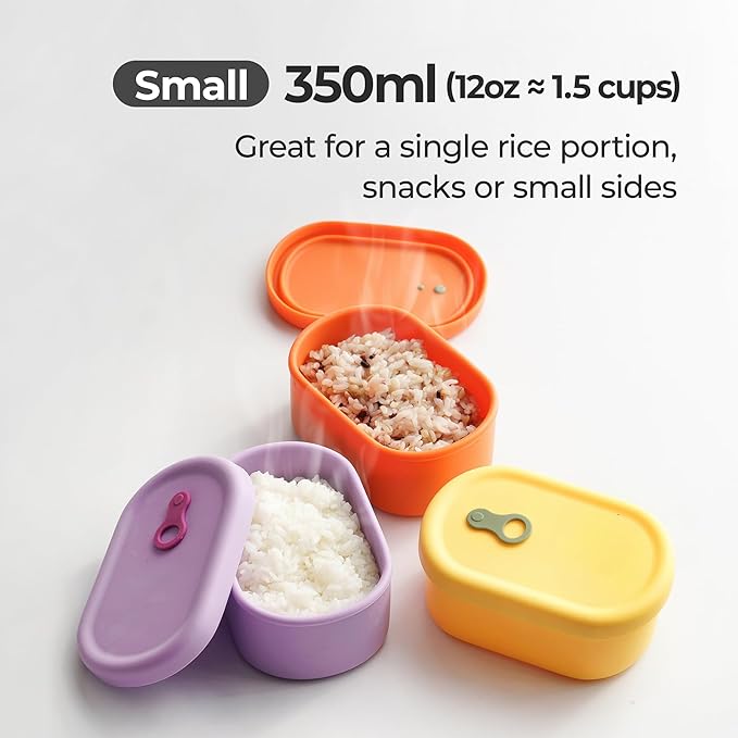 Premium Korean-Made Silicone Airtight Food Container with Steam Vent ??BPA Free, Leakproof, Microwave & Freezer Safe Meal Prep. & Leftovers Storage (Mandarin Orange, 12 floz)