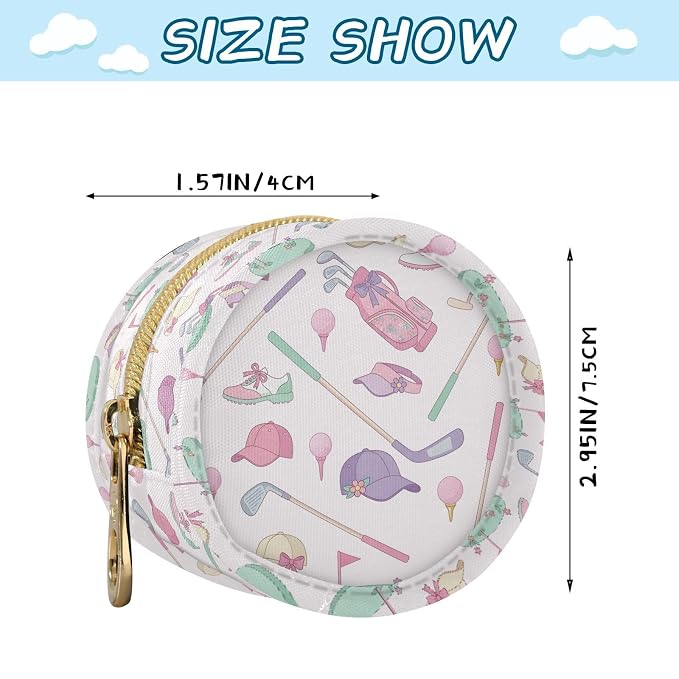 Golf Sports Pink Print Pacifier Holder Case for Diaper Bag Portable Travel Pacifier Storage Case with Clip Newborn Baby Pouch for Baby Boys Girls Outdoor Purse