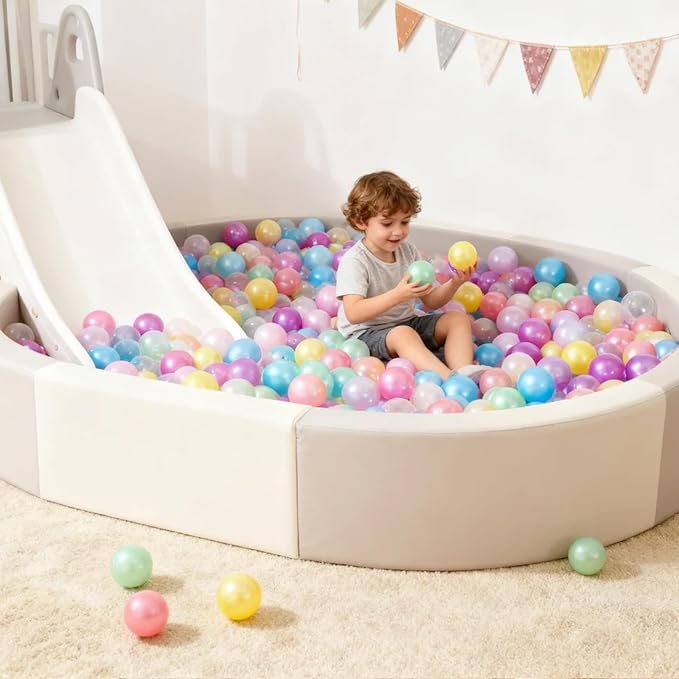 STARBOLO Ball Pit Balls for Toddlers Pack of 100 200 500 - BPA&Phthalate Free Non-Toxic Crush Proof Soft Plastic Balls for 1-5Years Old Toddlers Girl Kids Birthday Pool Playpen Tent Party