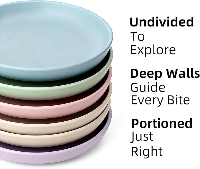 Toddler Plates with Suction 3 Pack, BPA-Free 100% Silicone Dinner Plates for Baby Toddlers Kids, Dishwasher & Microwave Safe, Non-Toxic, Suction Baby Plates Non-slip